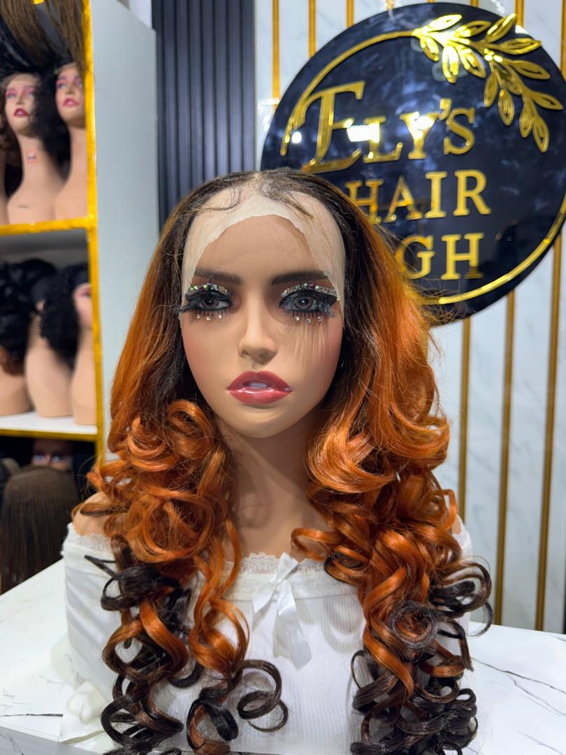 Dark Root Ginger Frontal bouncy 450