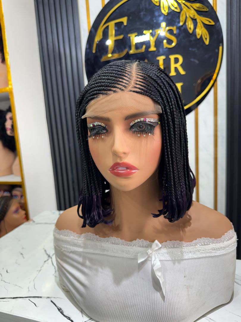 Human Hair lace Braided Bulb Side Part